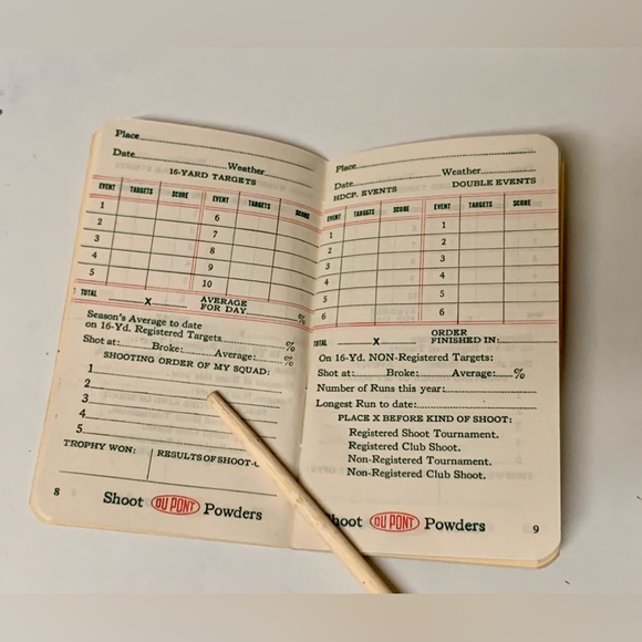 1924 Vintage DU PONT Gunpowder Scorebook for Trap Shooters - Picture 5 of 14